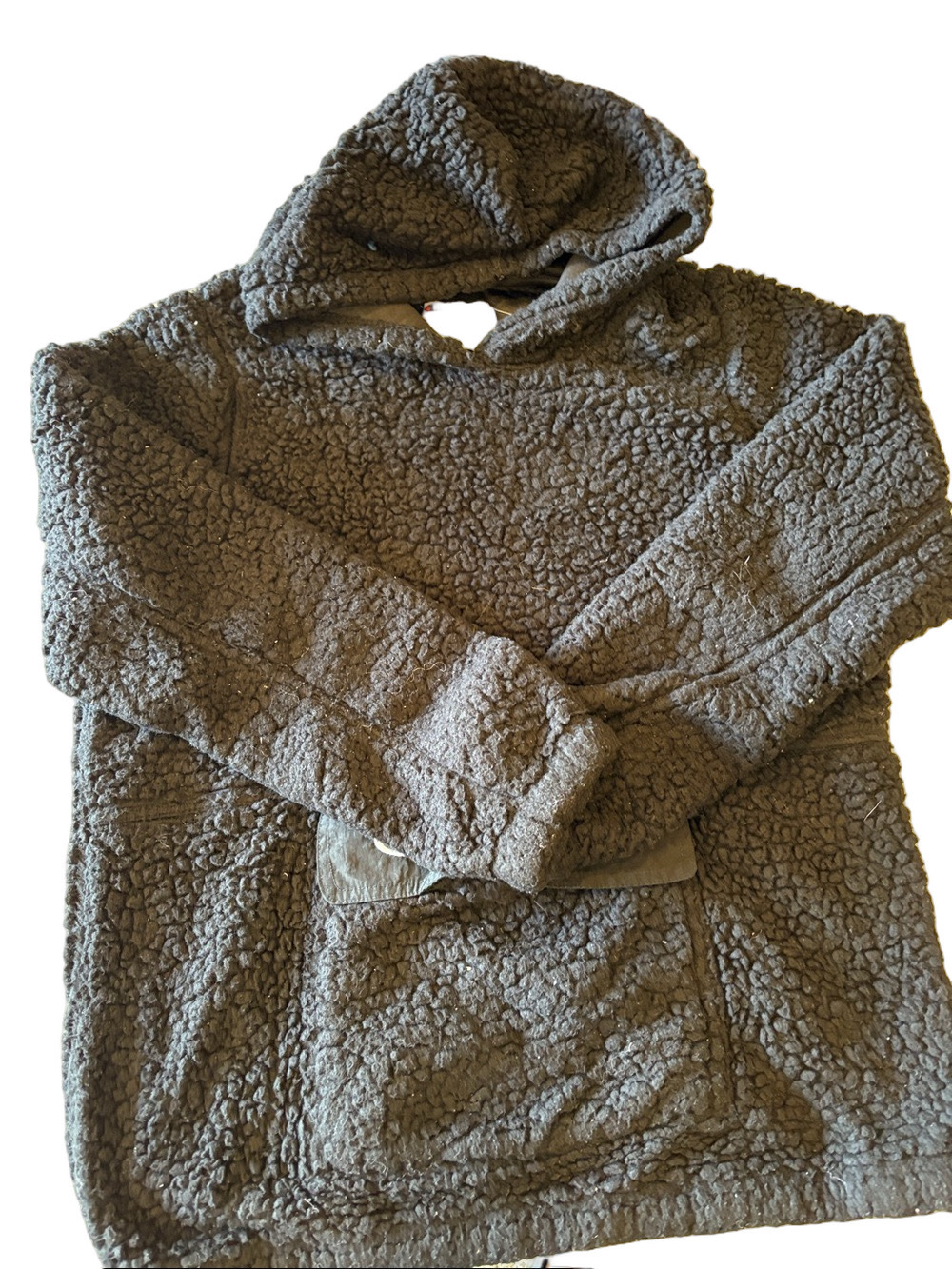 Champion Woman’s Large Fleece Black Hooded Sweatshirt